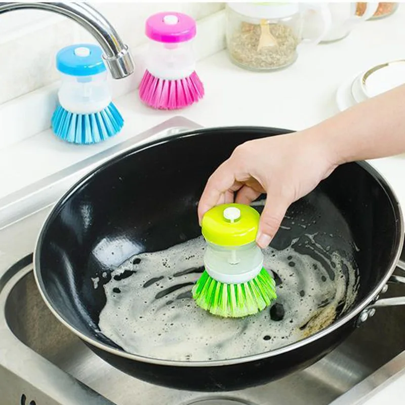 Customized Replaceable Head Pot Brush Kitchen Dish Brush OEM & ODM Clean Automatic Liquid Wash Bowl Dish Brush Wholesale