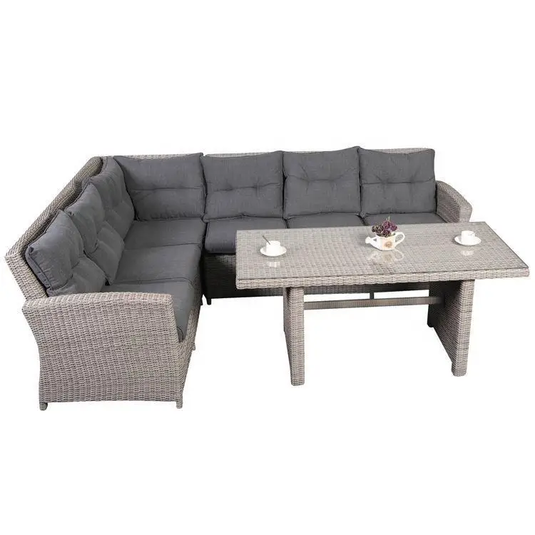 product synthetic durable pe outdoor 3 piece patio corner set lounge sofa rattan garden furniture sofa set-2