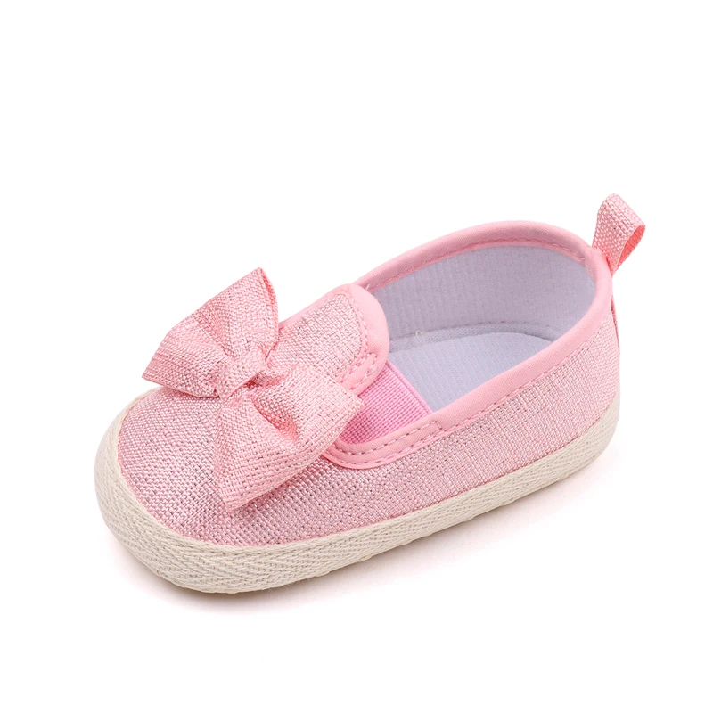 New Arriving Spring and Autumn Unlaced Bow Soft Soled Baby Toddler Shoes for Girls details