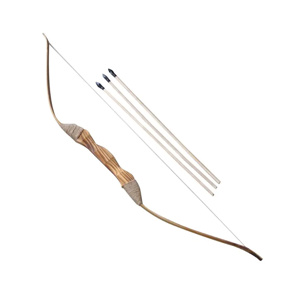 Youth Wooden Bow and Arrod with Qiver and Set of 3 Arrows 