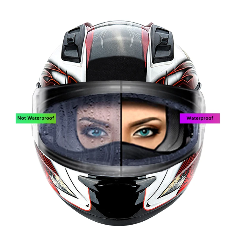 Universal Motorcycle Helmet Eyeglass AntiFog Lens Sticker Kit Anti Fogging Decal 