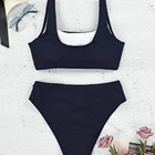 Beachwear Fitness Women 2 Piece Swimsuit Sexy Beachwear Solid Halter String Triangle Bikini Thong Fitness Swimwear