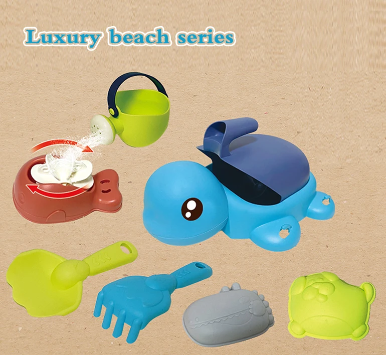 Hot sale product funny kid summer eco-friendly plastic turtle silicone beach bucket toys sand bucket baby beach toy set