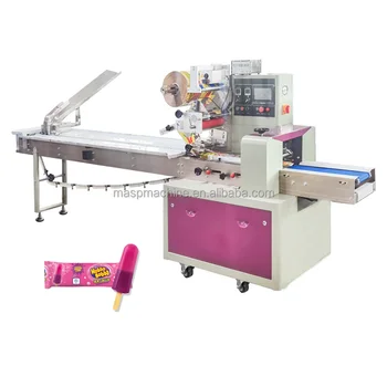 Hot Sale Excellent Pop Lolly Bar Stick Popsicle Packing Machine With Automatic Feeder