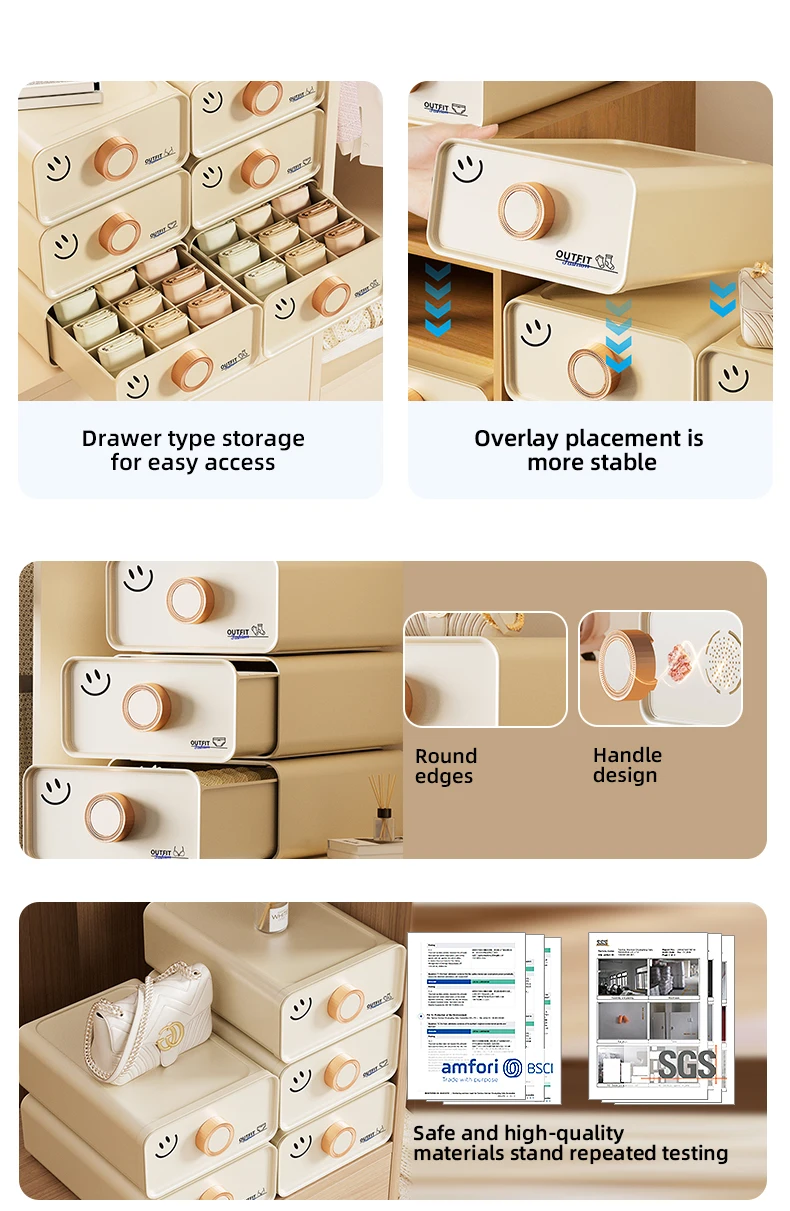 product wannuo underwear organizer bra underwear socks storage box stackable multi grid storage box wardrobe organizer-2
