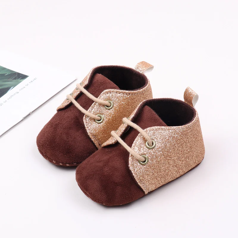 Fashional Bling Glitter PU Baby Dress Shoes for Boys Spring Season Sprint Autumn Lightweight Breathable Anti-Slip Design manufacture