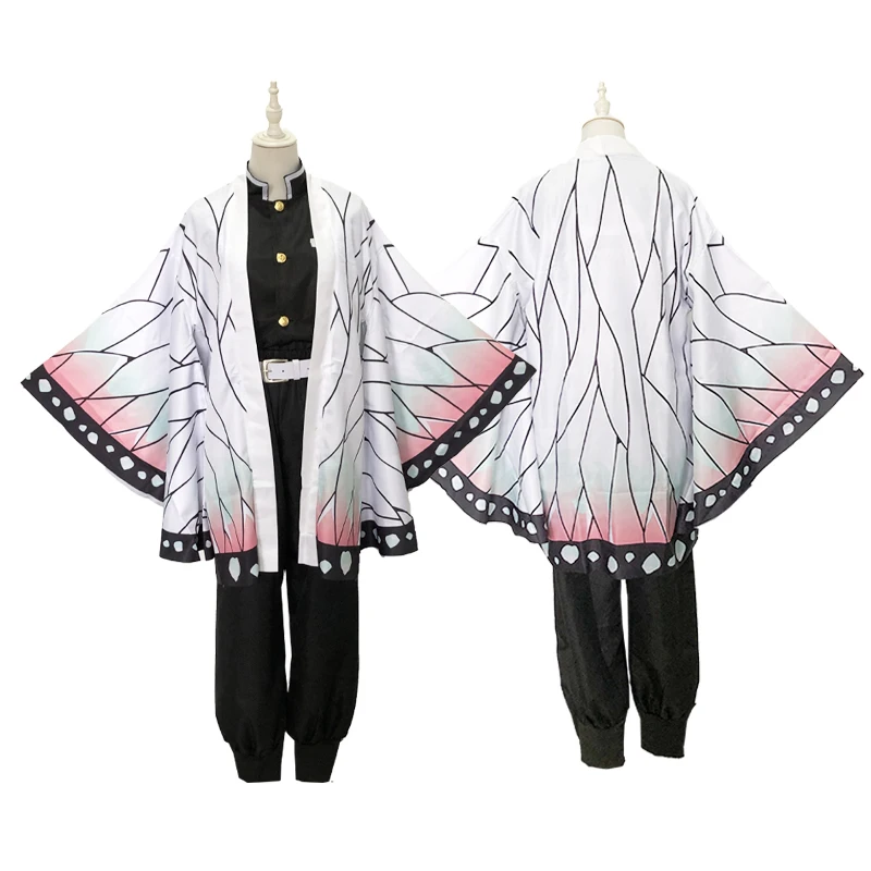 Demon Slayer Kochou Shinobu Cosplay Costume Anime Kimetsu No Yaiba Shinobu Wig Earring Kimono 2487