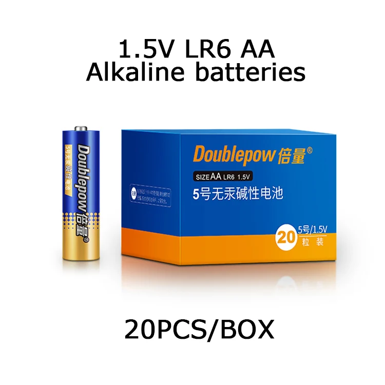 OEM Customized heavy duty alkaline dry battery 20pcs/box 1.5v lr6 no.5 aa alkaline primary battery cell