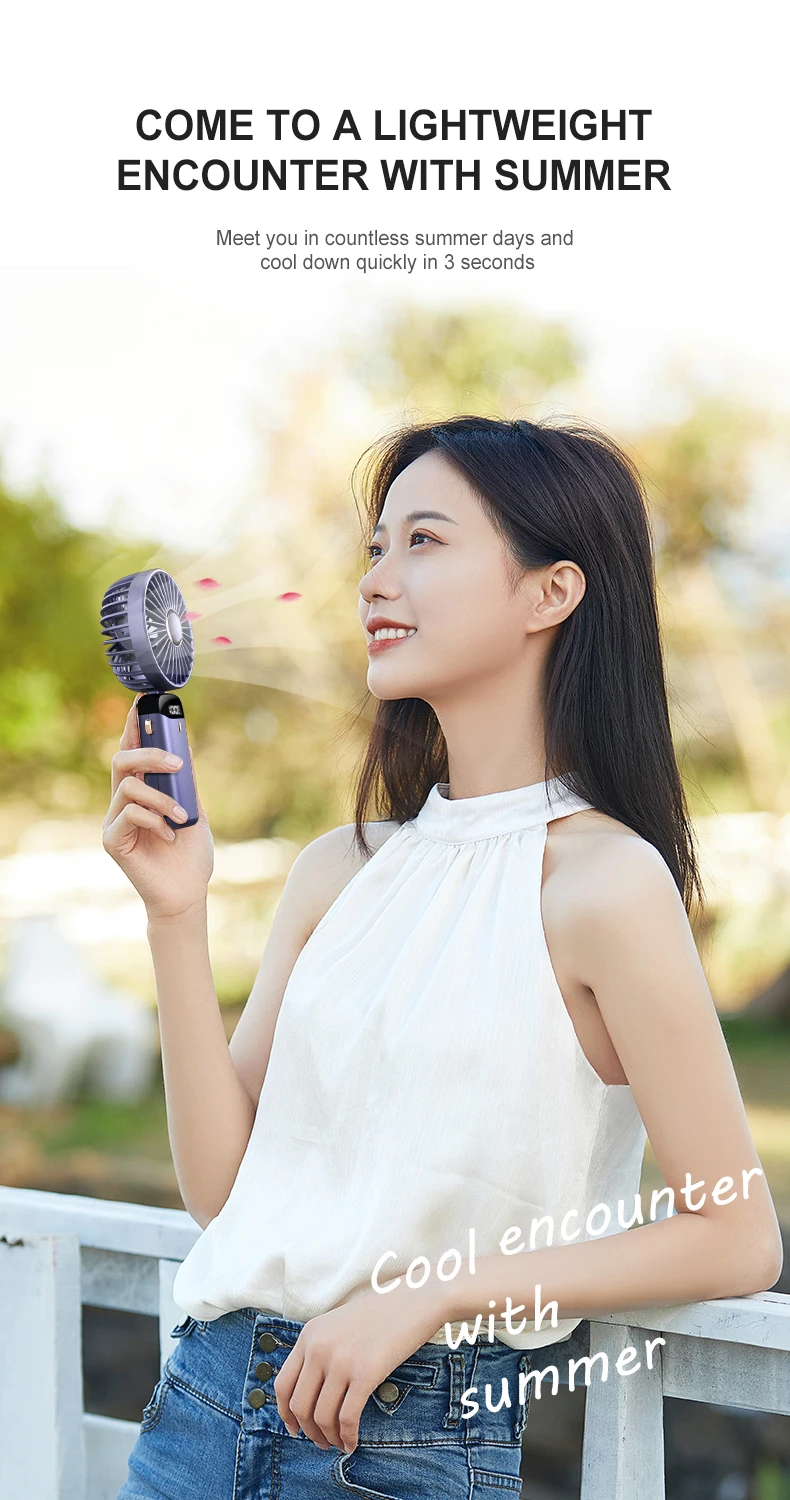 Portable Handheld Fan, USB, 5, Plastic - detail 4