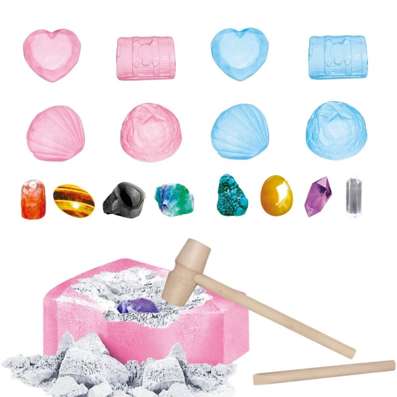 Hot dig diamond excavation kit gemstone dig toy with digging tools toys