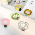 Acrylic Ring Ringsacrylic 2021 Color South Korea The New Artificial Gem Forefinger Acrylic Women's Ring