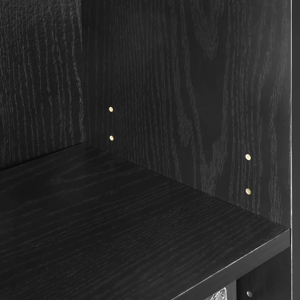 Modern Wood Black 3 Tier Cube Storage Shelf Bookcase Cabinet manufacture