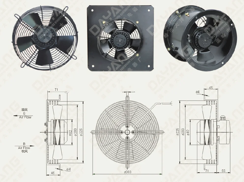 External Rotor Motor, 200mm, 220v, Axial, HVAC - detail 12