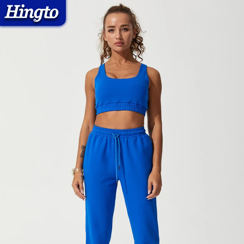 OEM gym fitness running activewear high supports sports bra and sweatpants sets workout clothes for women fitness sportswear