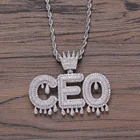 Custom Name Bubble Letters Chain Pendants Necklaces Iced Out Charms CZ Hip Hop Men's With Gold Silver Tennis Chains New