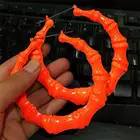 Hoop New Punk Big Hoop Earrings Bulk Pendiente Large Neon Color Bamboo Earrings For Women