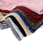 Hijab Trendy Monochromatic Sequined Gold Silver Wire Material Muslim Scarf Hijab Women Scarfs And Wraps
