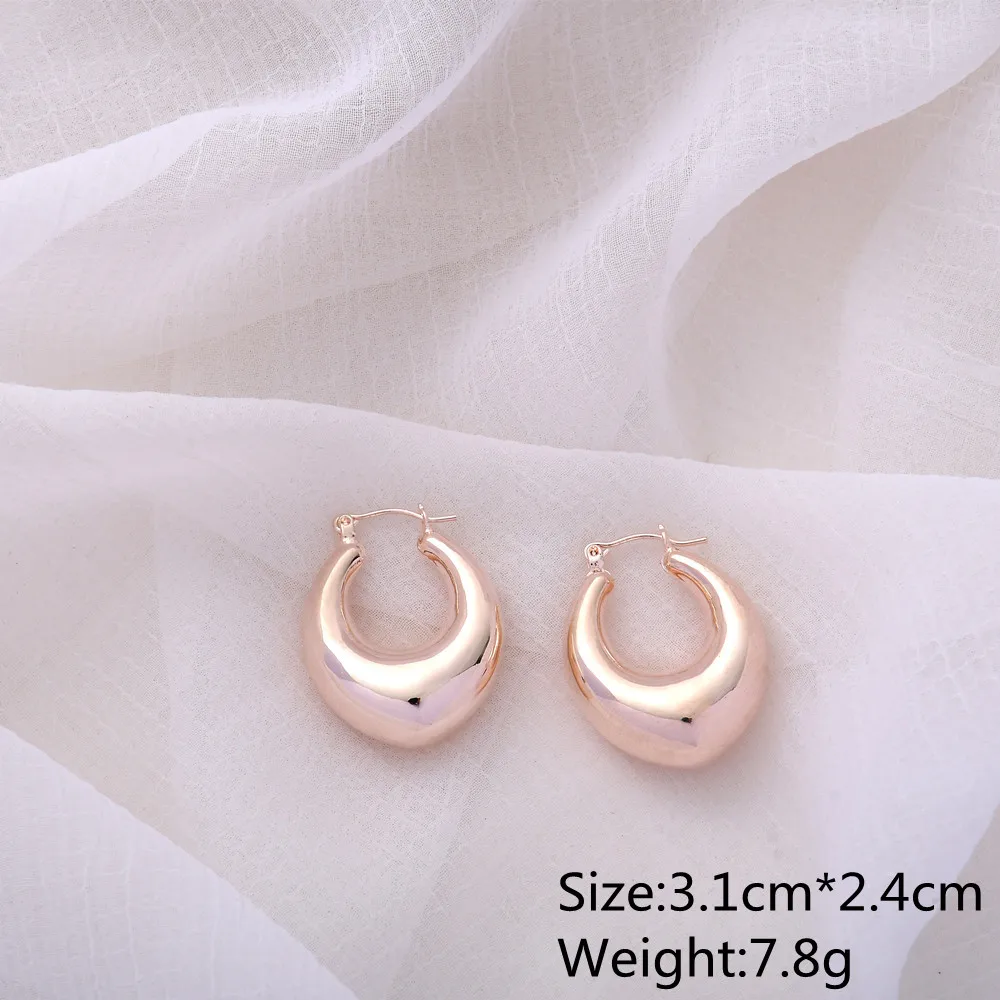 Customized high quality rose gold plated copper jewelry hollow simple earrings fashion accessories factory direct wholesale