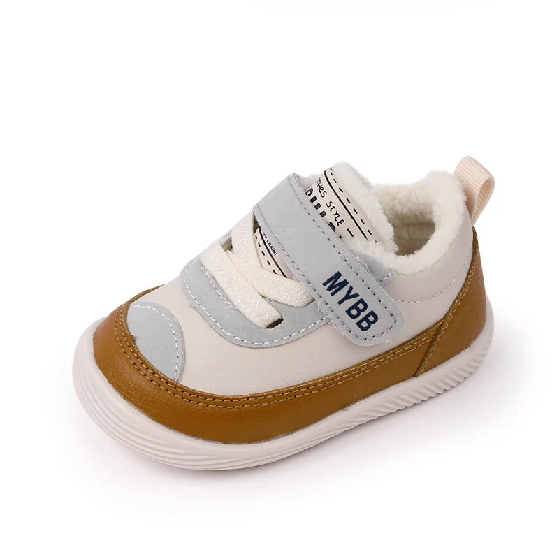 Autumn and Winter Baby Walking Shoes 1-3 Years Old Plus Fleece Warm Non-slip Children's Shoes supplier
