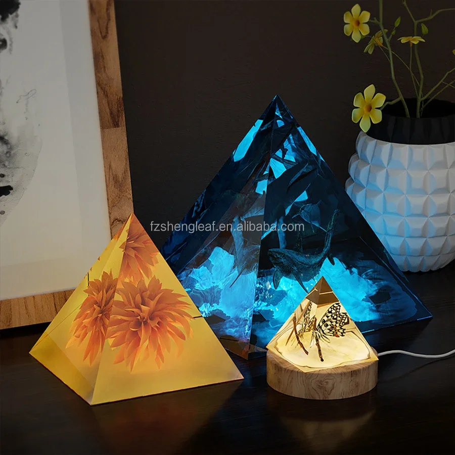 product pyramid crystal silicone resin molds for making candle craft art supplies eco friendly diy wholesale opp bag custom size-1