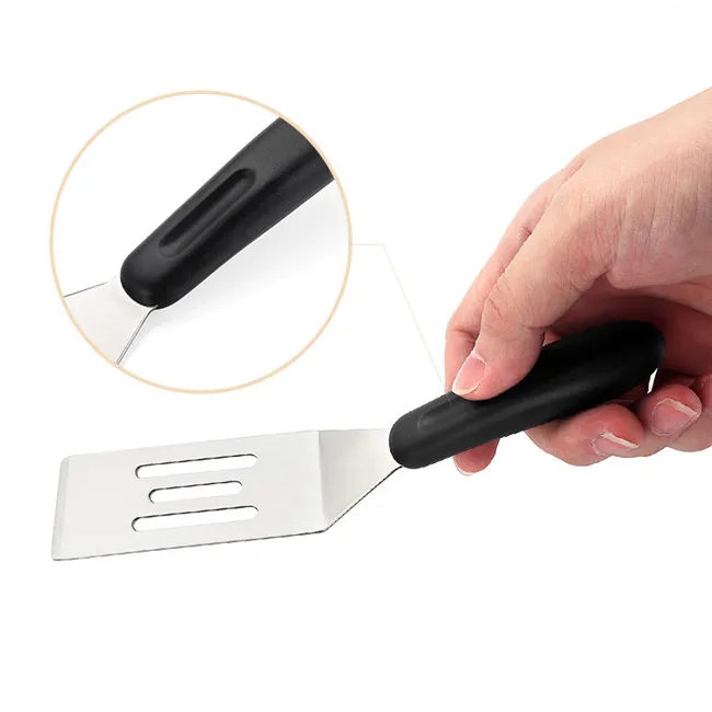 P1451 Stainless Steel Kitchen Multi-purpose Fried Fish Spatula Steak Shovel with Plastic Handle