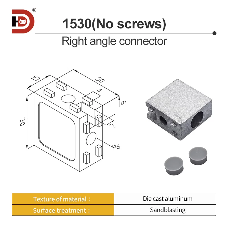 1530 Connection Fixing Parts/2040 Aluminum Profile Corner Connecting Parts Door and Window Aluminum Fastening Accessories manufacture