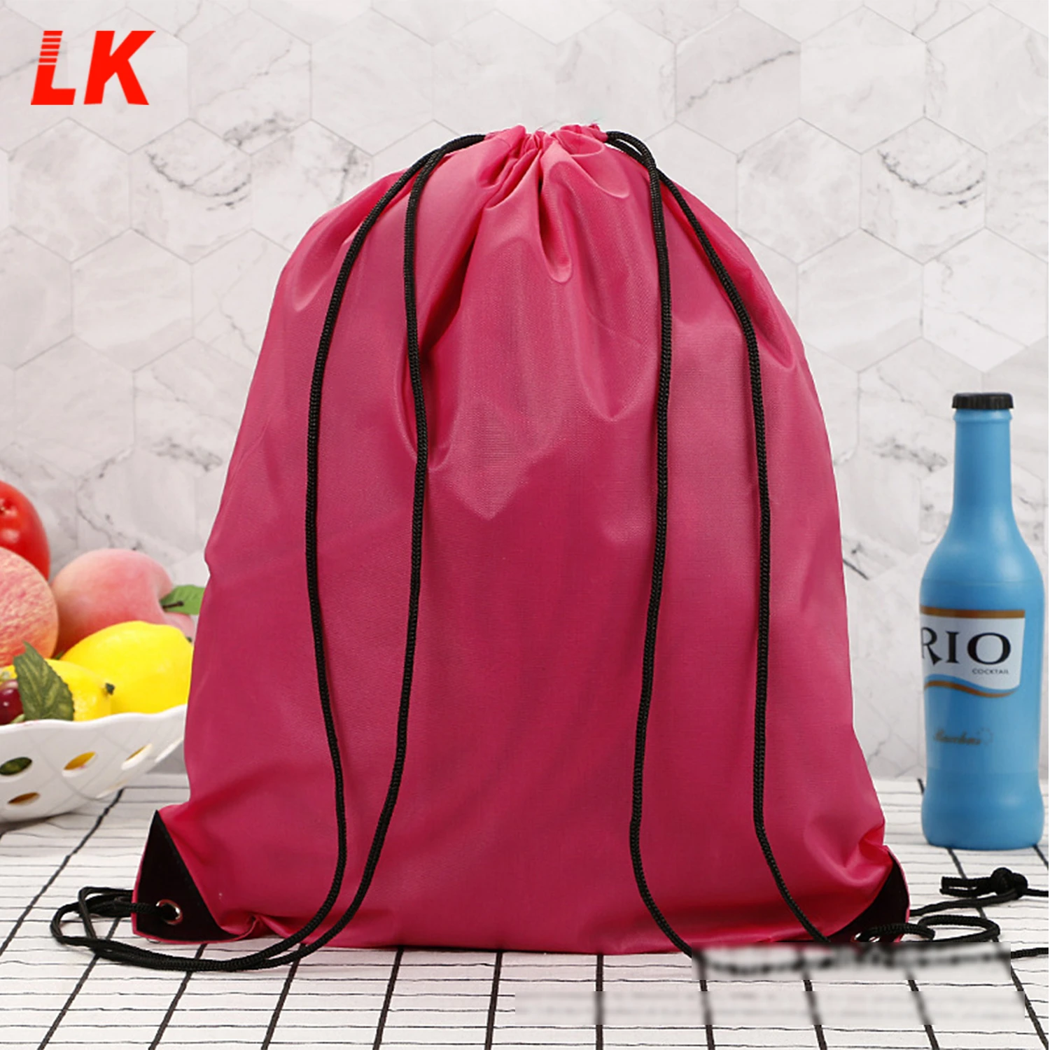drawstring bag polyester drawstring gift bag sports backpack gym