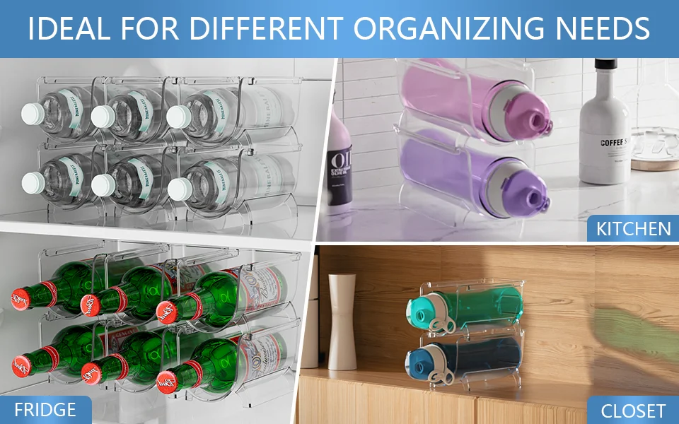 1 Grid Stackable Wine And Water Bottle Holder Plastic Transparent Wine Storage Rack