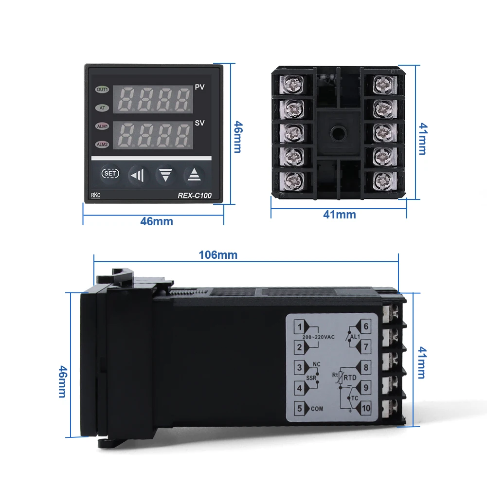 Thermostat intelligent RKC REX-C100 temperature controller  digital display adjustable switch