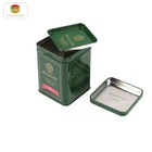 Tea Box Tea Tin Box Christmas Gift Green Double Lid Metal Square Tea Tin Box