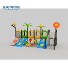 Kids Outdoor Playground Children Kids Dark Wood Plastic Slide Commercial Outdoor Playground For Sale