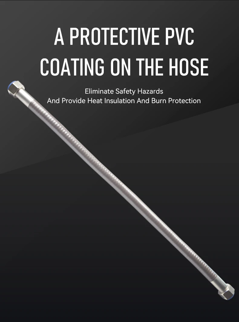 304 Stainless Steel Corrugated Hose Flexible Metal Pipe for Gas Water PVC-Coated Surface for Heat Insulation & Safe Handling factory