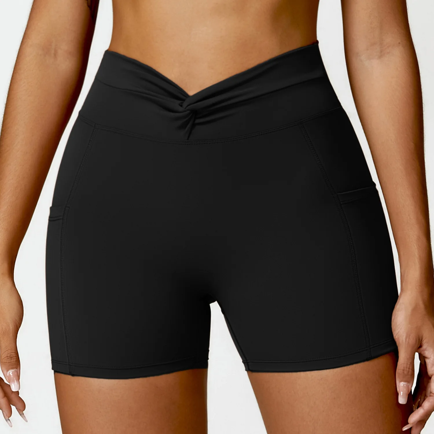 High Quality Booty Biker Shorts Gym Sportswear Women Fitness Compression Active Sports Yoga Shorts Girls Plain Dyed Butt Shorts