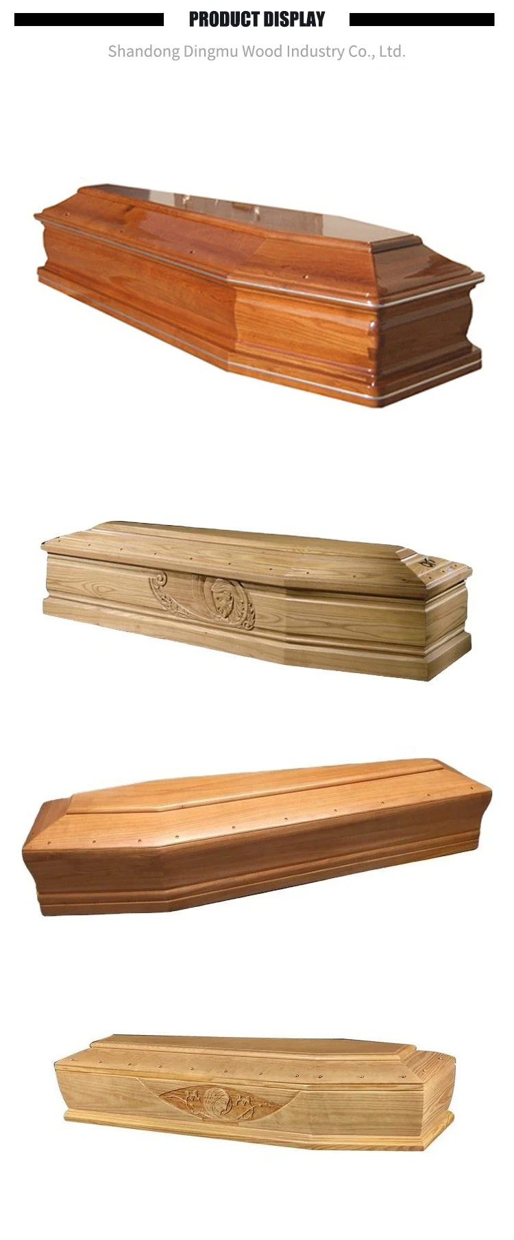 Wholesale Quality European Style Cheap Wood Solid Paulownia Coffin For