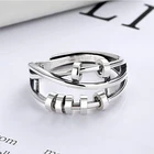 Silver Hot Stress Reliever Spinner Ring Adjustable Stacking Sterling Silver Bead Ring Fidget Anxiety Ring