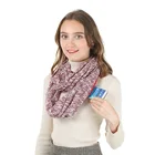 Scarf Hot Sale Amazon Snowflake Cotton Zipper Pocket Storage Scarf Infinity Scarf