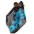 Beachwear Beach Wrap Sarong Print With Big Rose Fabric Beach Women Beachwear Female Cover Up
