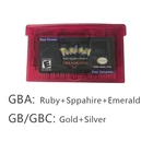 Newest Video Games Cart For GBA SP GB GBC Ruby Sapphire Emerald Gold Silver