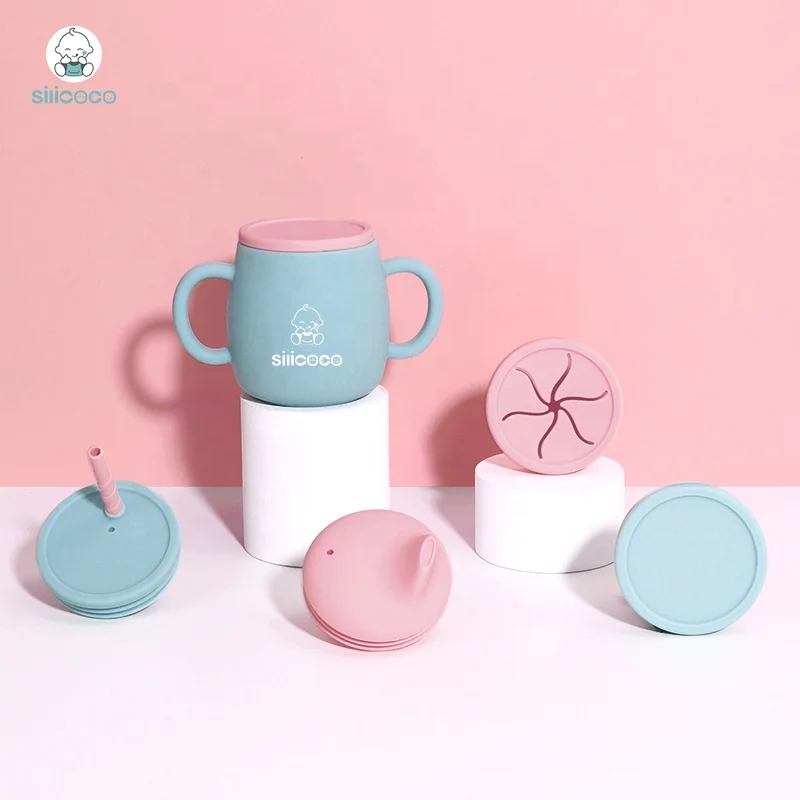 Silicoco hot sale Silicone Baby Sippy Cup With Handle ODM OEM Toddler Cup Silicone Baby Cup