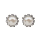 925 Pearl Earrings Lilliana 925 Sterling Silver Jewelry Flower Freshwater Pearl Earrings Stud Earrings