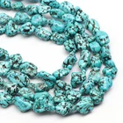 Nugget Beads Wholesale 10-14mm Drilled Irregular Rough Green Turquoise Nugget Beads For Jewelry Making
