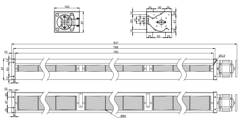 Cross Flow Fan, PC60B2A750Z, Aluminium, 230V - detail 8