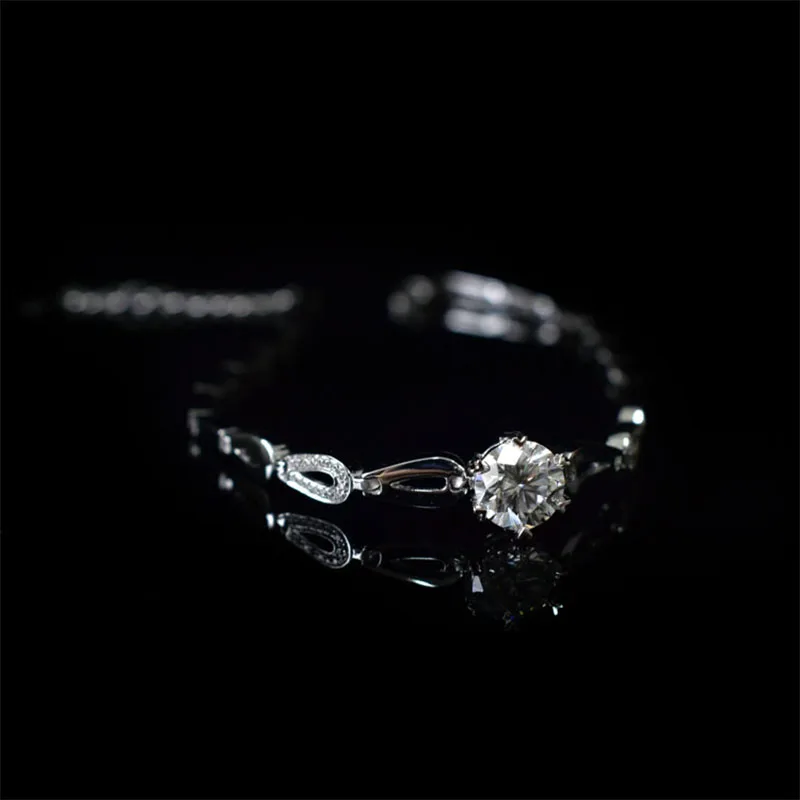HMOIS custom jewelry 18K gold plated charming vvs 1.0ct moissanite diamond bracelet