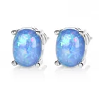 Oval Zircon Fashion New Style Oval Cut Glass Colourful Zircon Stud Earrings Jewelry For Women