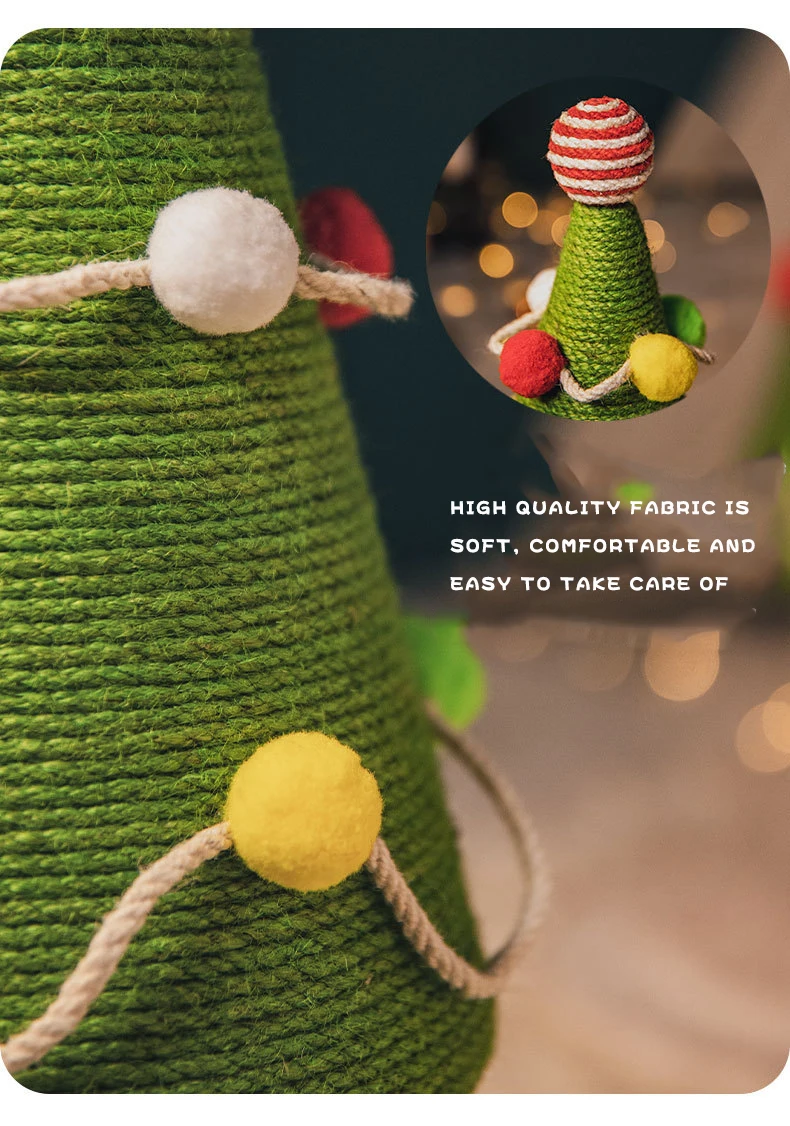 Christmas Cat Climbing Scratching Board Cute Design Cat Scratching Tree Frame Wear-resistant Sisal Cat Scratching Toy details
