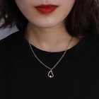 Necklace Romantic Double Layered Titanium Stainless Steel Heart Necklace Snake Chain Love U Letter Heart Necklace Women