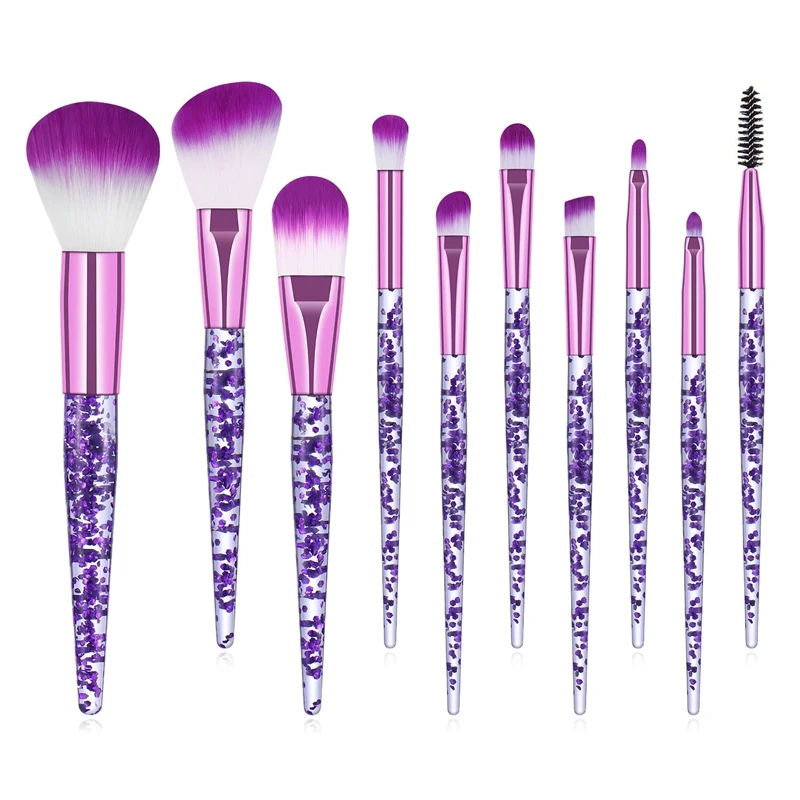 Free Sample Synthetic Hair OEM Professional Multicolor Crystal Quicksand Makeup Brush