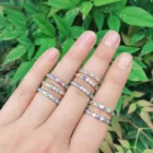Ring Evil Eye Rings TongLing Minimalist Copper Zircon Dainty Ring Women 18k Gold Plated Evil Eye Adjustable Open Ring