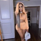 Autumn 2021 New Autumn Hoodie Sweater Casual Short Sets Clothing 2 Piece Set Women Sexy