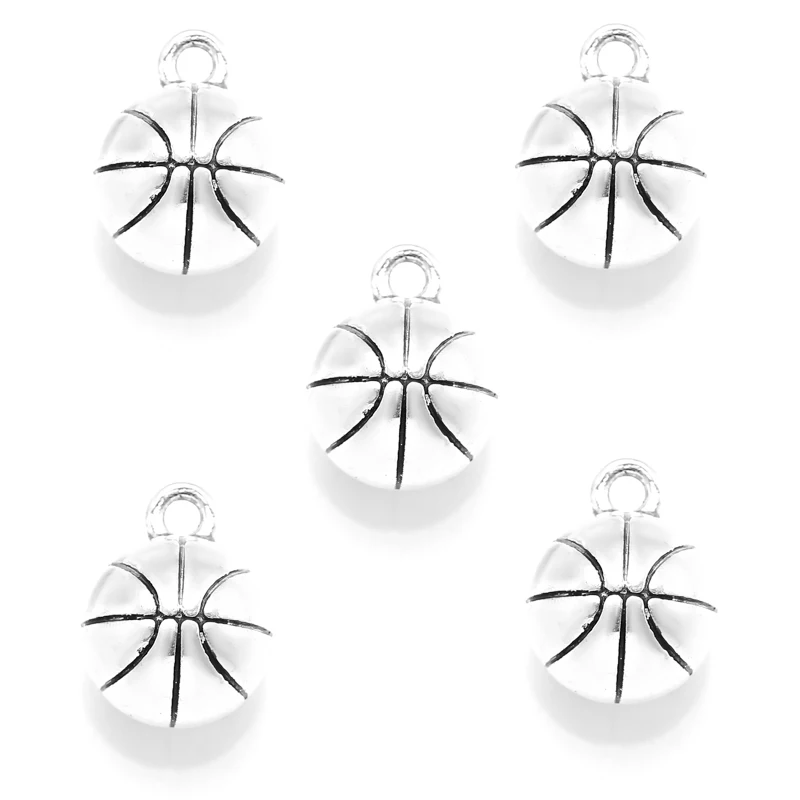 5color 3D basketball Charms Necklace Key Chain Pendant Bracelet Jewelry Making Handmade diy Supplies 14*10*10mm J490